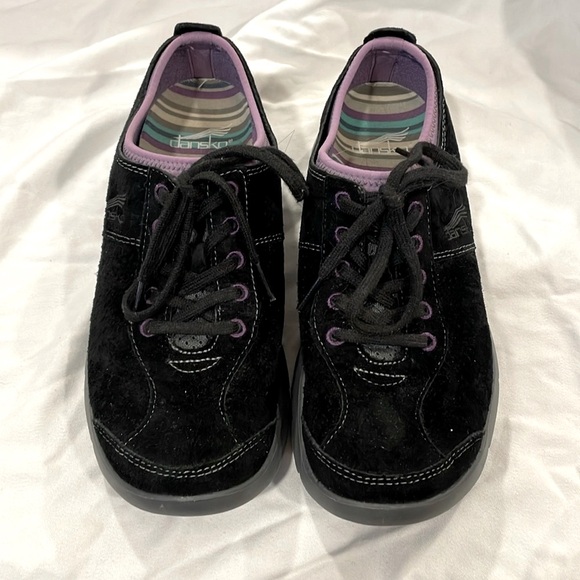 Dansko Shoes - ✨Dansko Elise Sneakers Black Suede with subtle Purple interior trim. Size 36